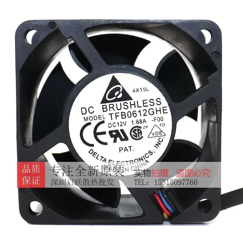 for Original Delta 6038 6cm Large Air Volume Fan 12V 1.68A TFB0612GHE-FOO Supports Speed Measurement