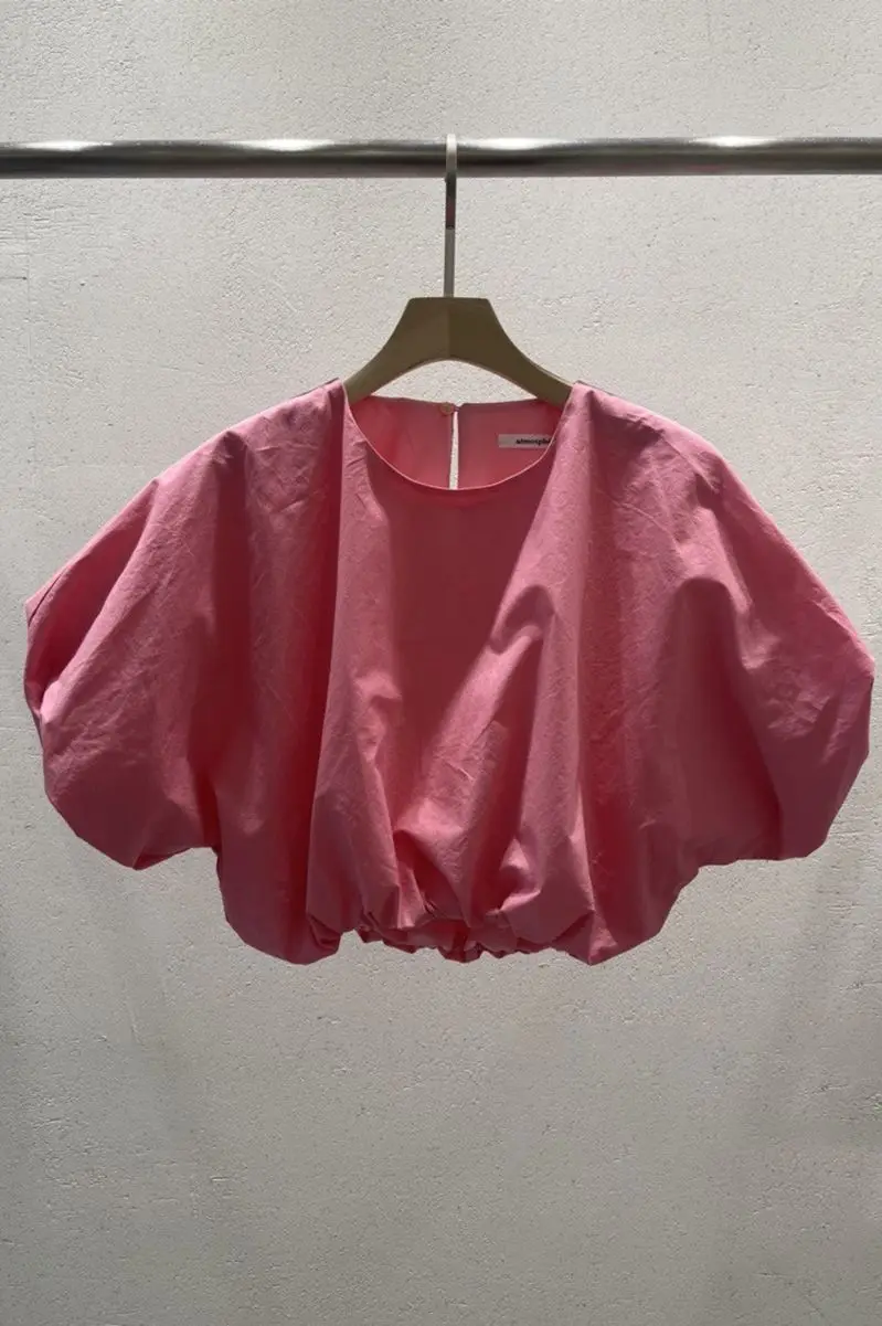 Korean Dongdaemun New 2024 Summer Cute Cute Doll Style Bubble Sleeve Short Sleeve Shirt for Women