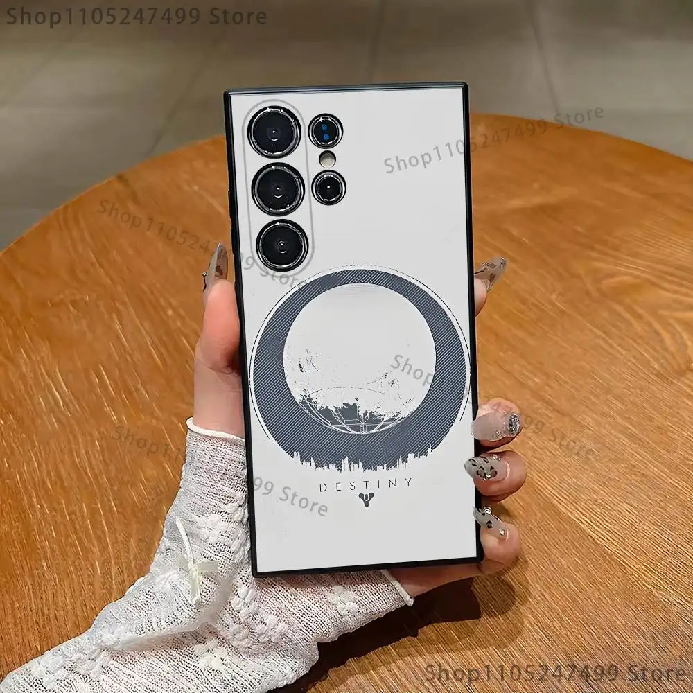 حافظة هاتف Game D-Destiny 2 لهاتف سامسونج S25، S24، S21، S22، S23، S30، Ultra، S20، Plus، Fe، Lite، Note، 10,9,5G غطاء أسود