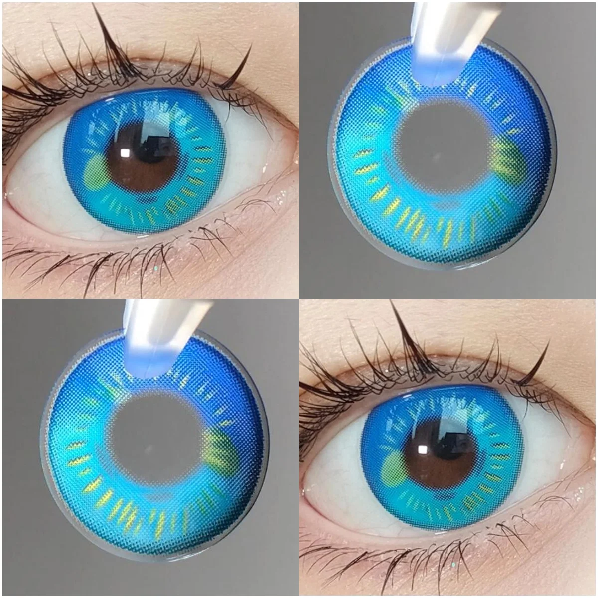VISUASHOW Lentes de Contacto Coloridas Anime Cosplay, 1 Par Lente Suave, Pupila Pequeña con Acabado de Fusión Natural, para Maquillaje Cosmético y Estilismo de Personajes de Anime