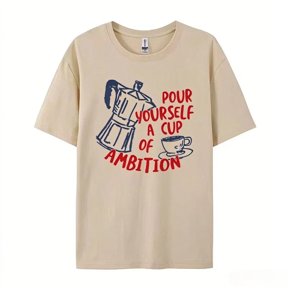 Vintage Country Music T-Shirt Moka Pot Graphic Tees Barista Shirt Unisex Trendy Loose Cotton Women Top Coffee Lover T Shirt