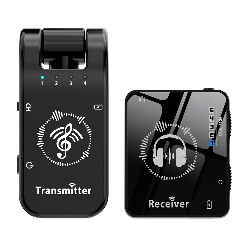 Wireless in Ear Monitor System Rechargeable Transmitter Receiver Wireless Earphone Monitor Transmission System 10H Battery Life