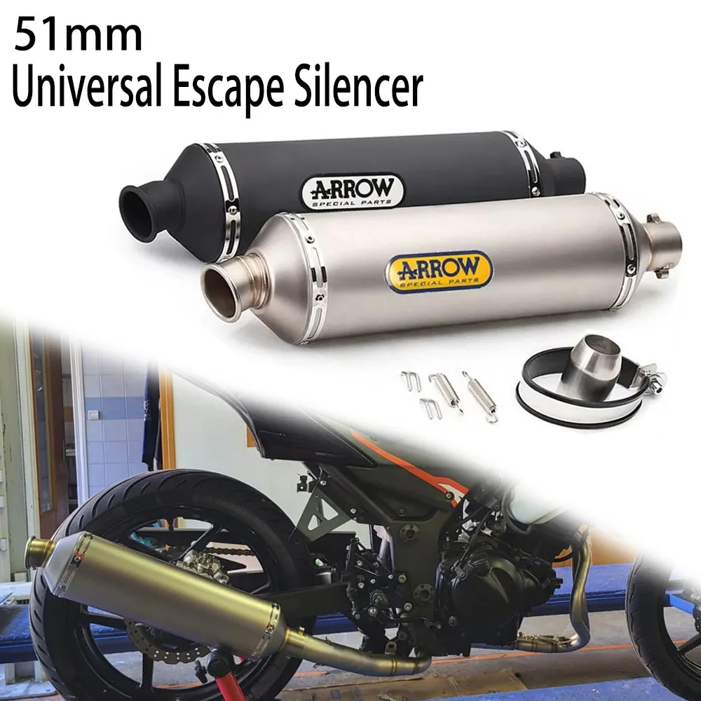 

560mm Long Motorcycle Exhaust Pipe Muffler 51mm Diameter Universal R1/CBR650R/CBR500R with DB Killer Escape Motorcycle