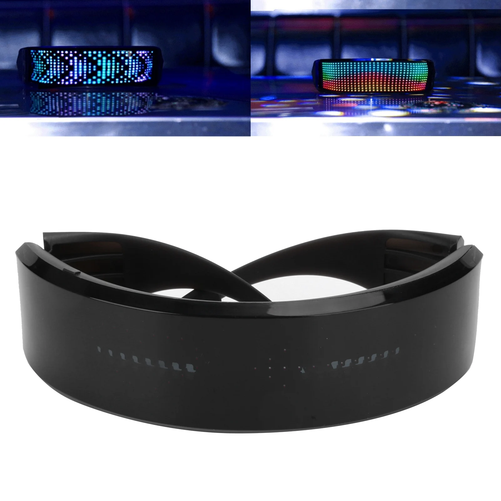 ブラック LED 発光メガネ APP 制御 USB 充電 マルチカラー メガネ パーティー 誕生日 バー LED メガネ 充電式メガネ