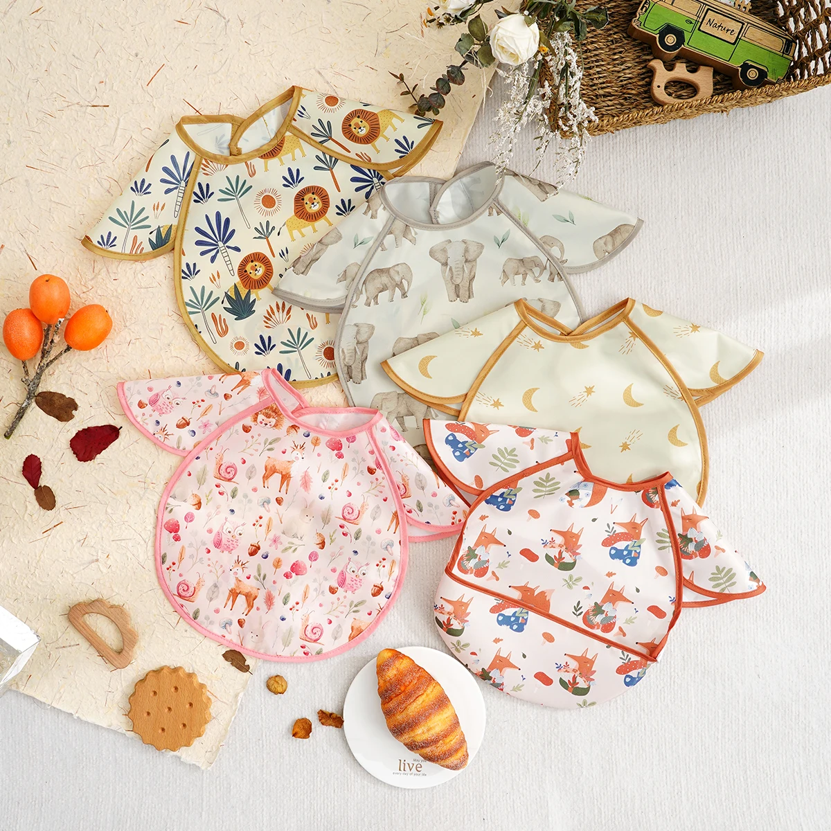 

1 шт. водонепроницаемый детский нагрудник для кормления, регулируемый фартук для кормления, рисования, аксессуары для еды для малышей