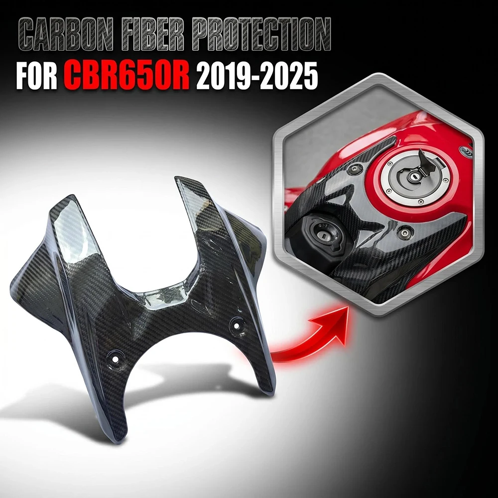 For Honda CBR650R Carbon Fiber Fuel Tank Cover Guard Protector CBR 650R Motorcycle Accessories Front Tank Decoration Panel