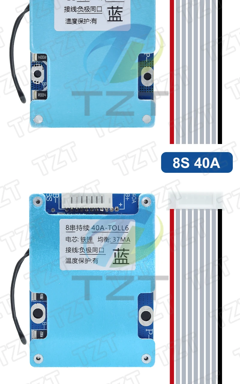 TZT BMS 8S 24V 15A 20A 25A 30A 40A LiFePo4 Batterie-Ladeschutzplatine mit Balancing und NTC-Temperaturschutz (gemeinsam) – Detail 8