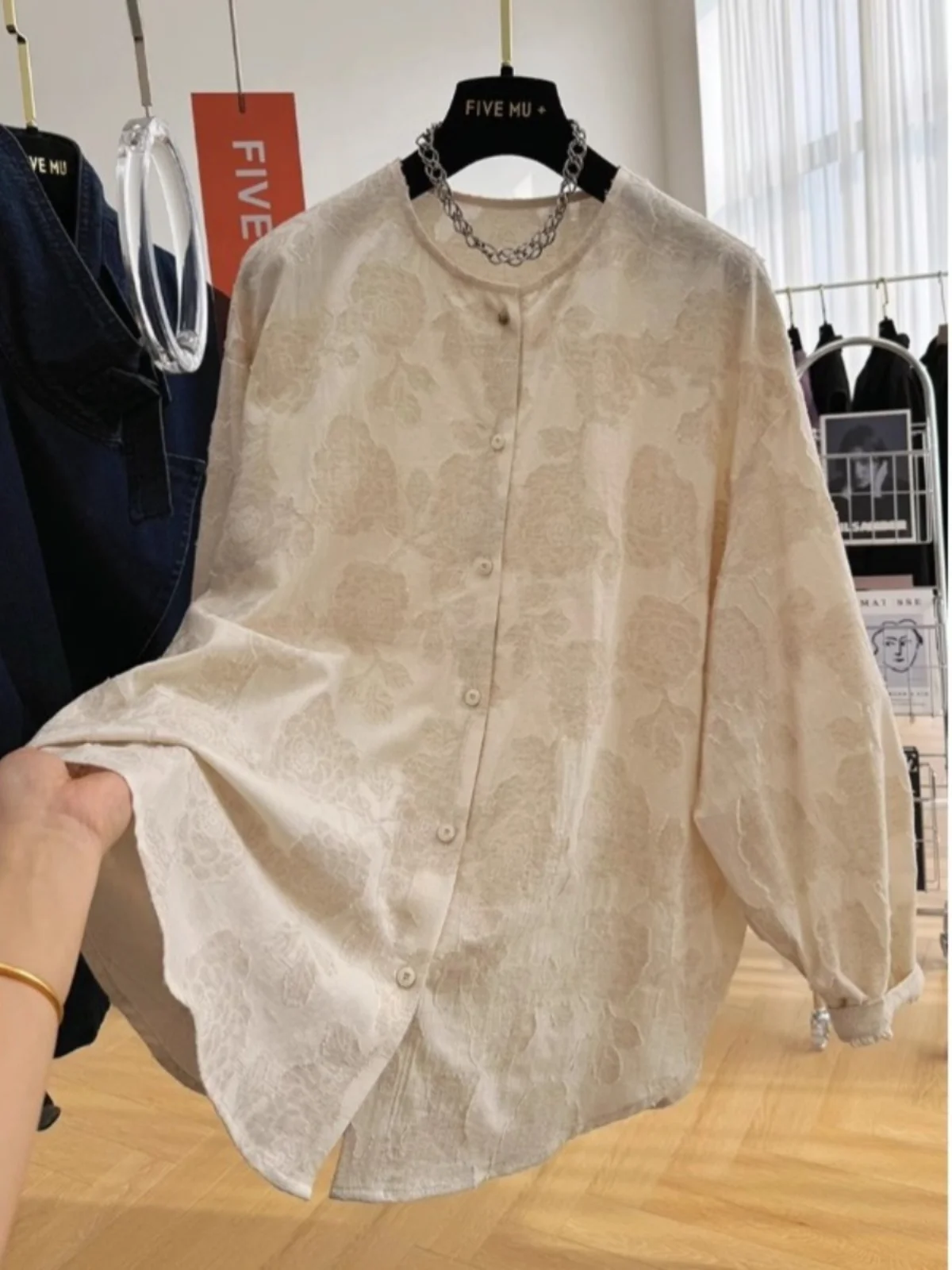 Nouveau chinois Sle broderie lourde femmes irt printemps été nouveau modèle conception européenne Sensation petit Cro crème solaire ouverte...