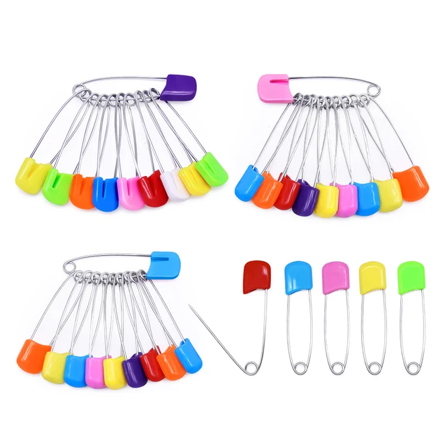 Épingles de sûreté à tête en plastique, mélange de couleurs, 5cm, verrouillage de sécurité, pour couches en tissu pour bébé, boucles, bricolage, épingles à aiguilles, fournitures de couture, 20 pièces 1