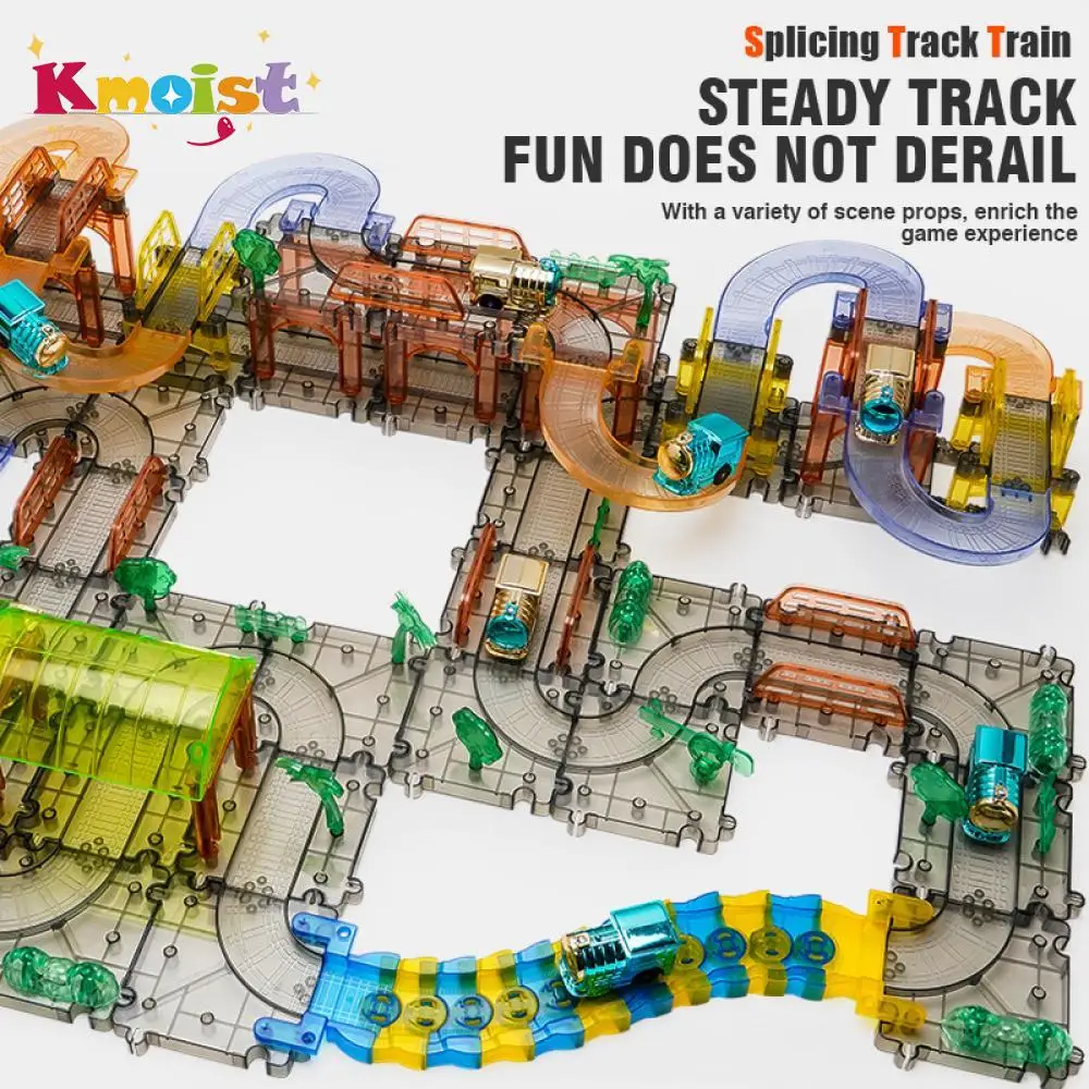 Electric Track Train Puzzle Diy Assembling Track Toy Road Rail Car Children Car Adventure Multi-Storey Car Park Children Toys