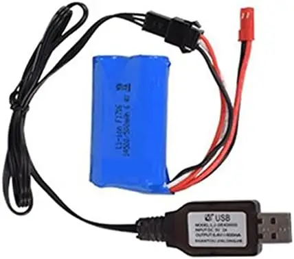 Lithium Battery 500mAh 6.4V JST SM3P Plug WLTOYS 18401 18402 RC Car Electric Appliances Lighting Equipment USB Charging Cable