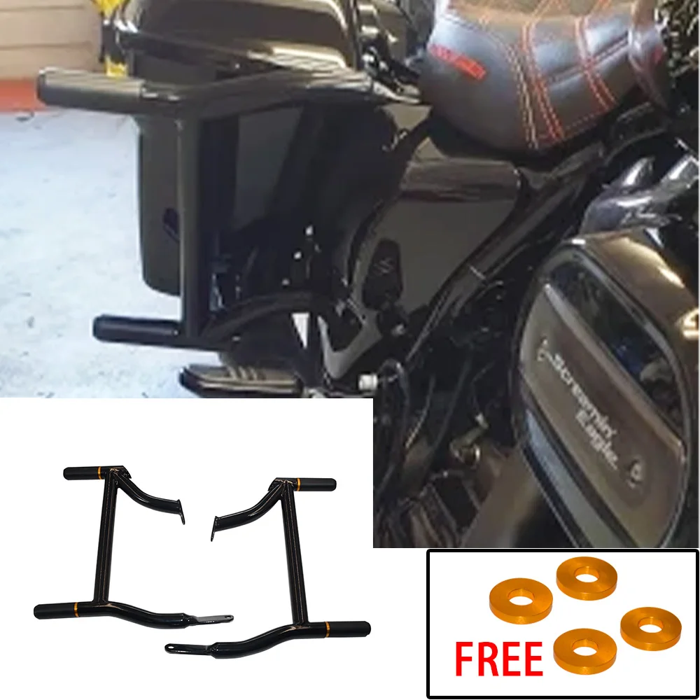 Osłona sakw motocyklowych w stylu motocyklowym z listwą ochronną i uszczelką do Harley Touring SG RG Special Electra Glide RK 2014-2023
