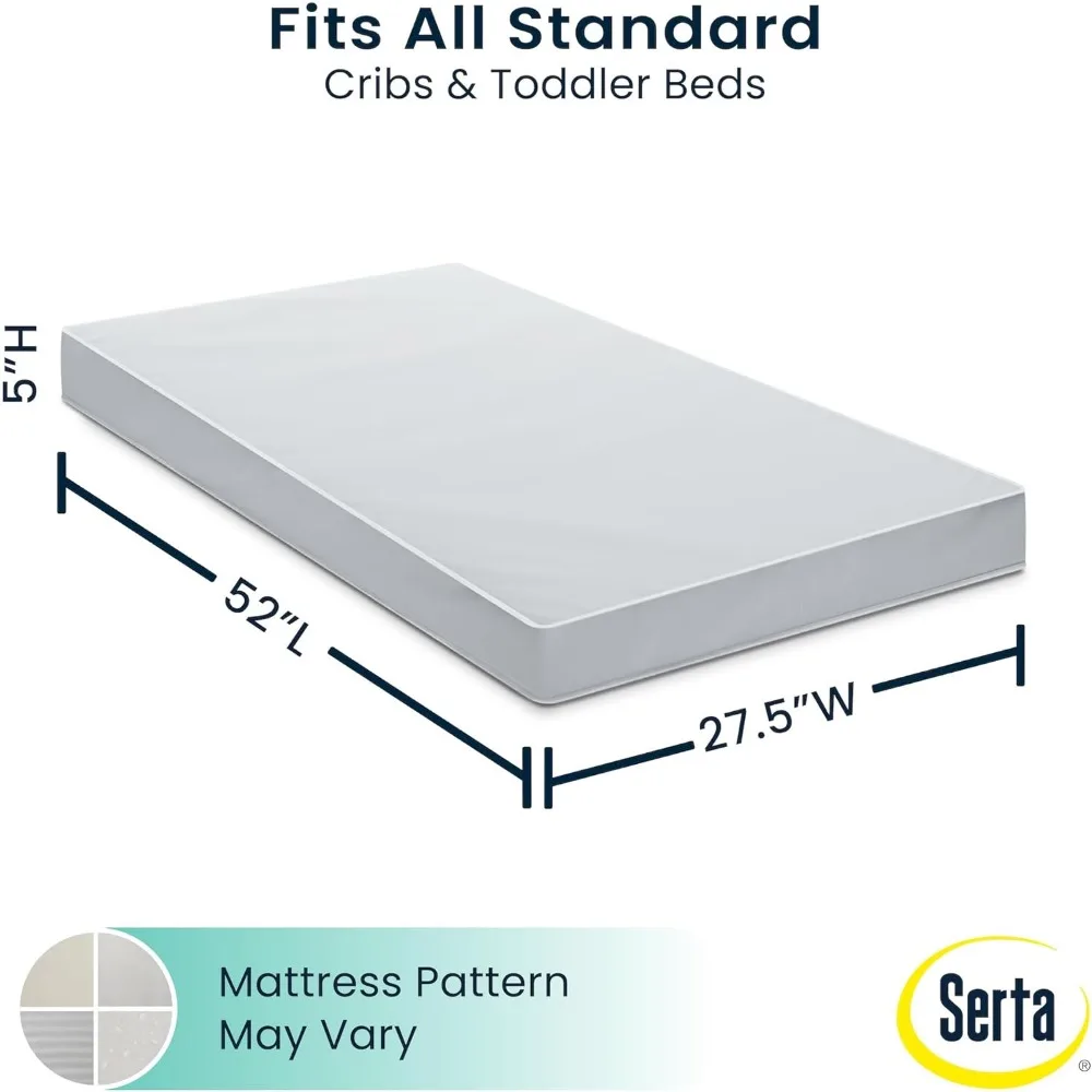 Limited Dual Sided Baby Crib Mattress and Toddler Mattress, Breathable Fiber Core,  Waterproof, Made in USA