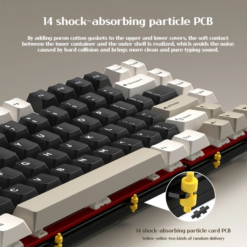 Rainy75 Gaming Wireless Mechanical Keyboard 81 Keys All-Aluminum Shell Pbt Keycap Tri-Mode Connection Office Pc Game Accessories