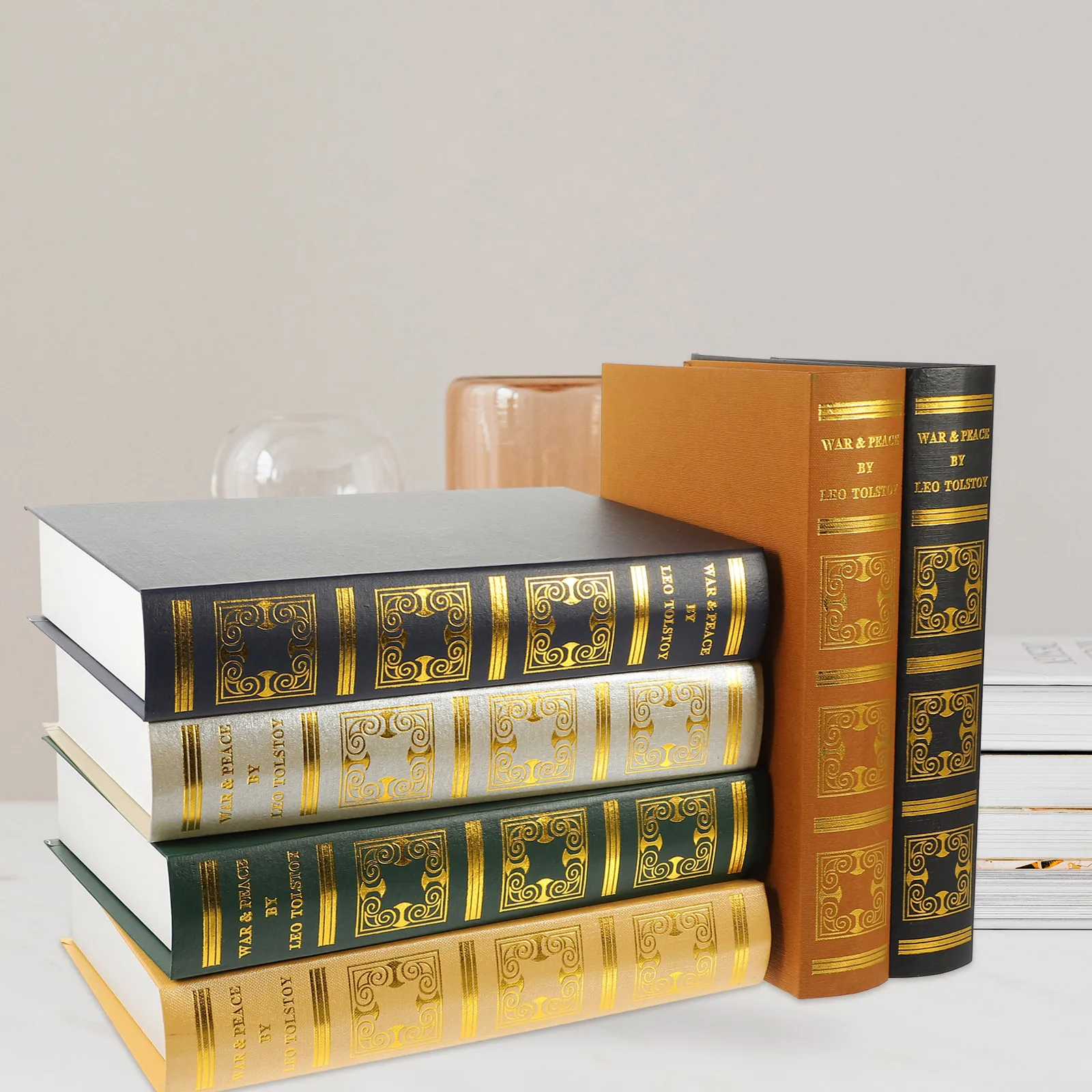 6pcs Faux Book Decor Simulation Book For Home Office Coffee Shop Tabletop Ornament Desktop Display Photo Prop Fake Bookshelf