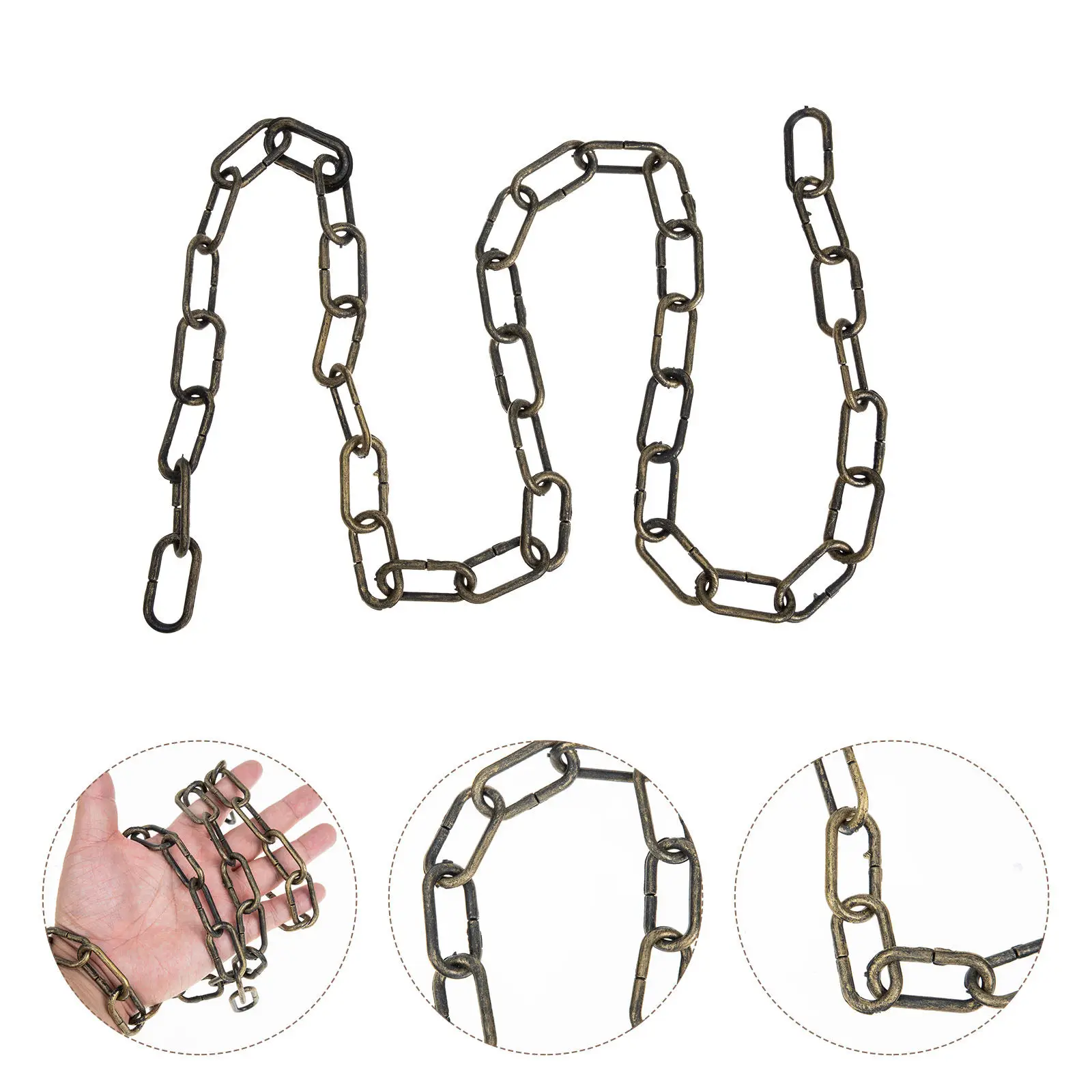 2Pcs Halloween Simulation Chain Lightweight Pe Plastic Barrier Chain Prop for Party Decor Costume Prisoner