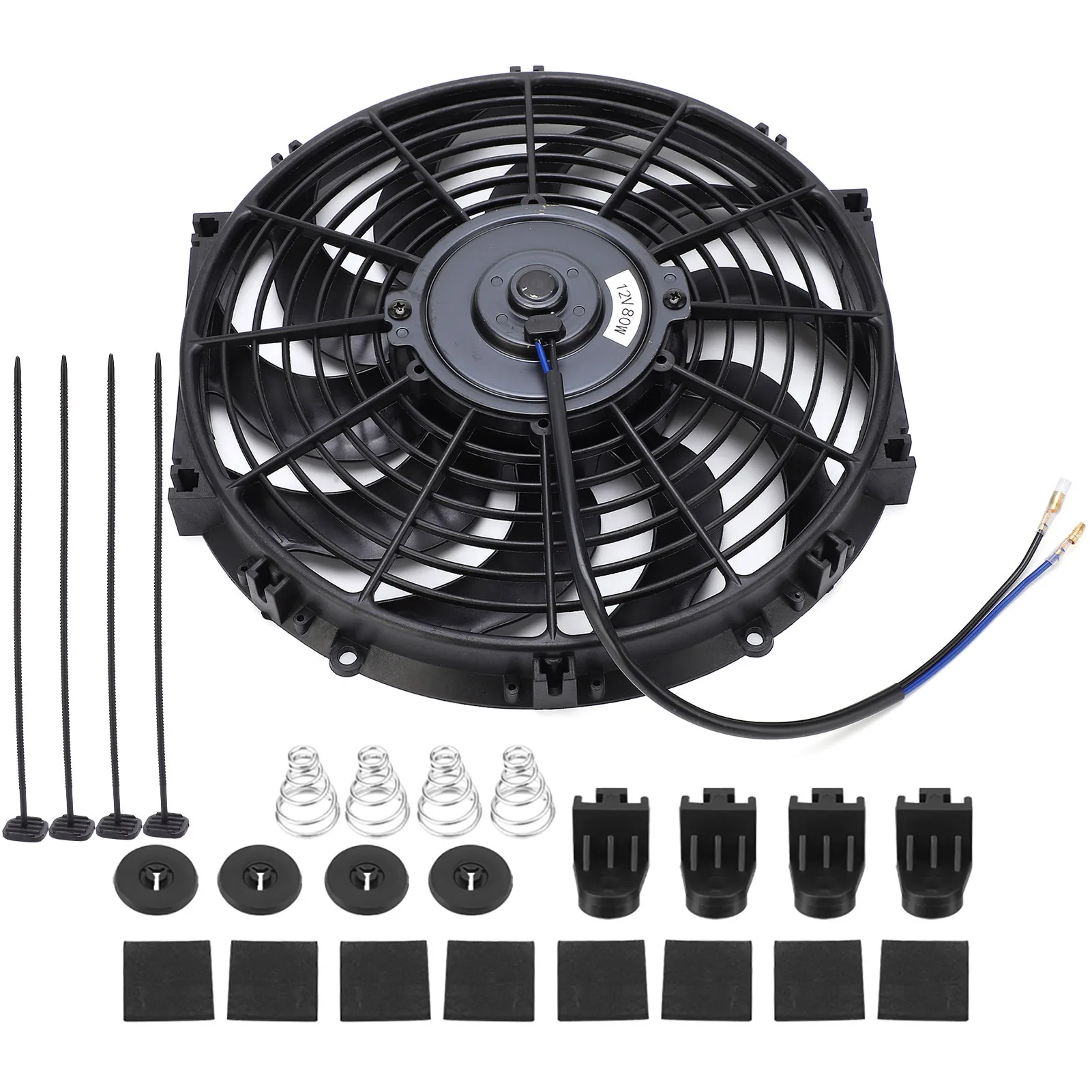 

12 Inch Universal Car Slim Push Pull Electric Engine Cooling Fan 12V with Mounting Kit Engine Cooling Fan Push Pull Cooling Fan