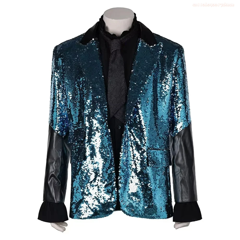 Punk The Ghosts Cosplay Coat Costume Adult Suit Band Ghost Top Hip Hop Rock Jacket Halloween Carnival Sequin Clothing