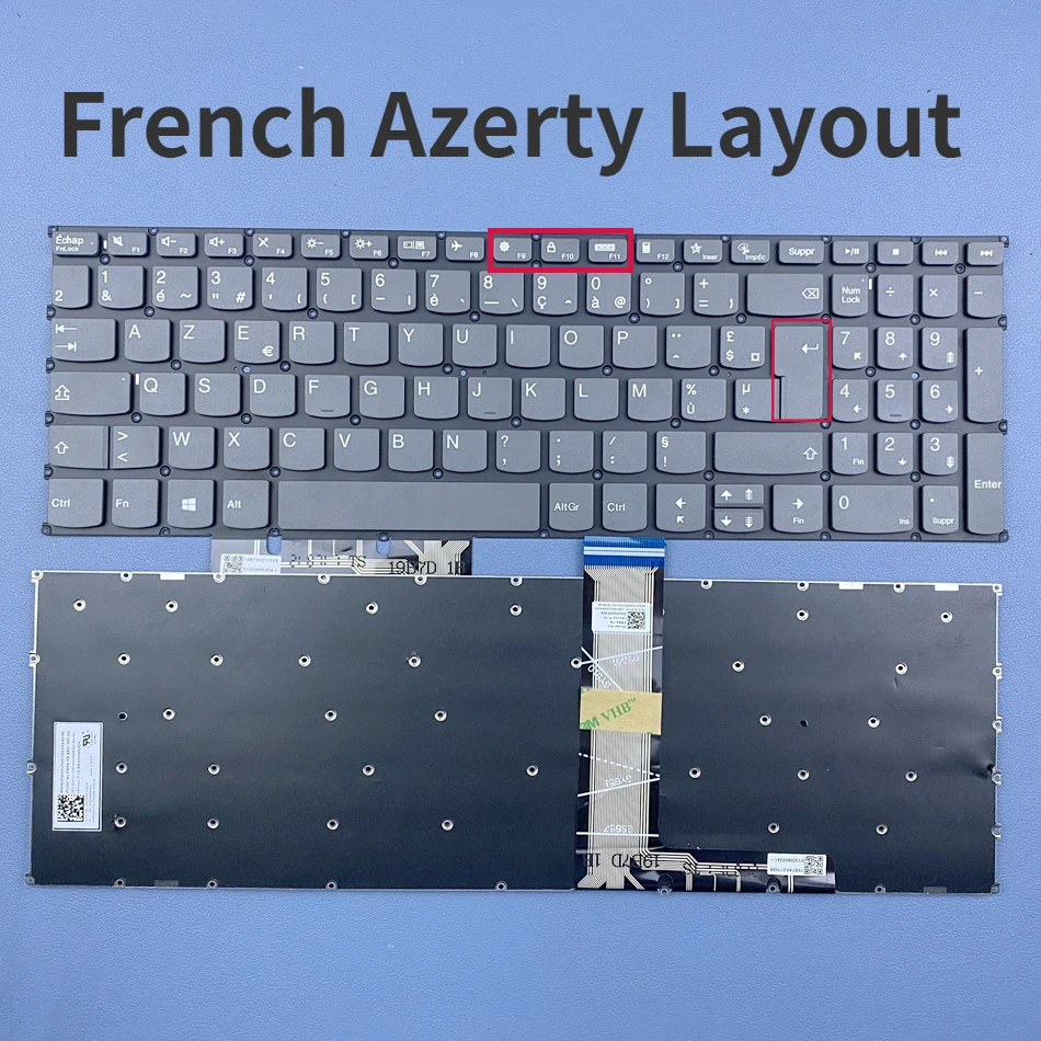 

French Keyboard For Lenovo Ideapad 7-15IIL05 7-15ITL05 5-15ARE05 Flex 5-15IIL05 5-15ALC05 5-15ITL05 PR5S-FR Series AZERTY Layout