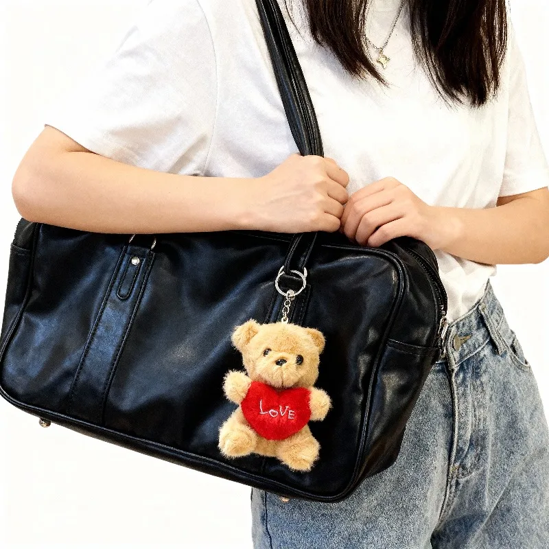 1-10PCS Cute Cartoon Bear Plush Toy Hugging  Heart Soft Stuffed Animal Doll Bag Pendant Keychain  ForCompanions Gifts