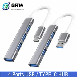 USB C HUB 3.0 Type C 4 Port Multi USB Splitter Adapter OTG For HUAWEI Xiaomi Macbook Pro 13 15 Air Pro PC Computer Accessories