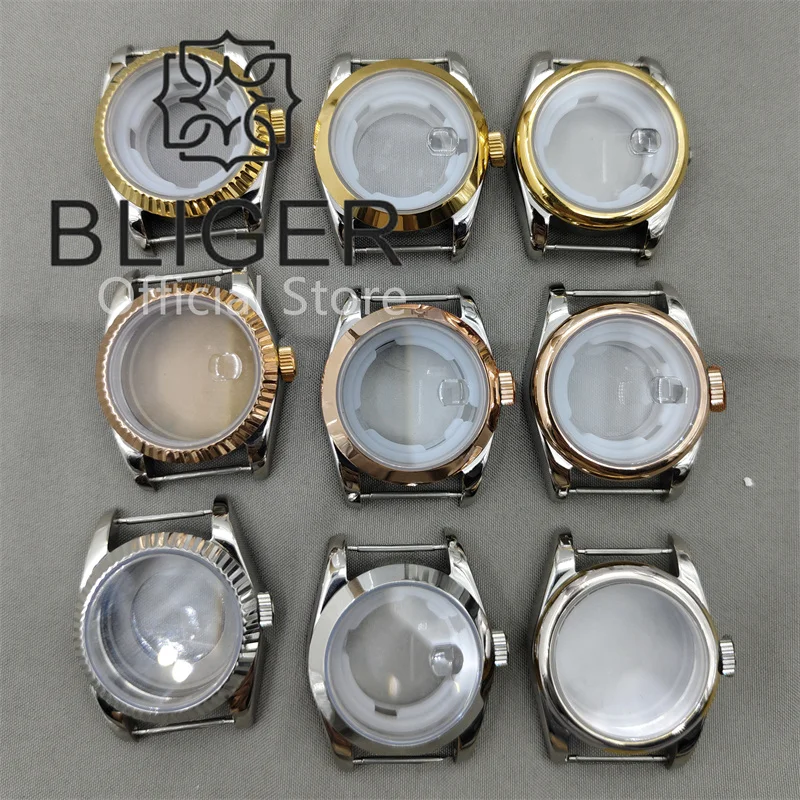 BLIGER 31mm Women Watch Case For NH05 06 Movement Fit 24.5mm Dial 17mm Strap Mechanical Watch Modification Accessories Sapphire