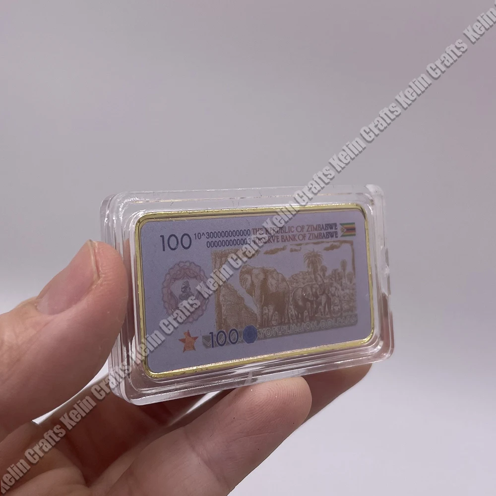 150 pcs Zimbabwe One Hundred Yottalillion Dollars Bullion gold bar for collection and souvenir gifts