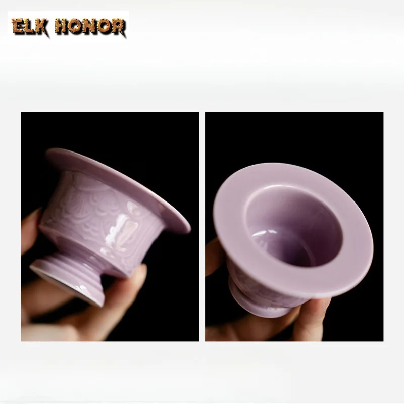 الأرجواني تنقش حامل البخور ضباب التدخين البواخر البخور المشتعلة مبخرة طقم شاي صيني اكسسوارات الحلي