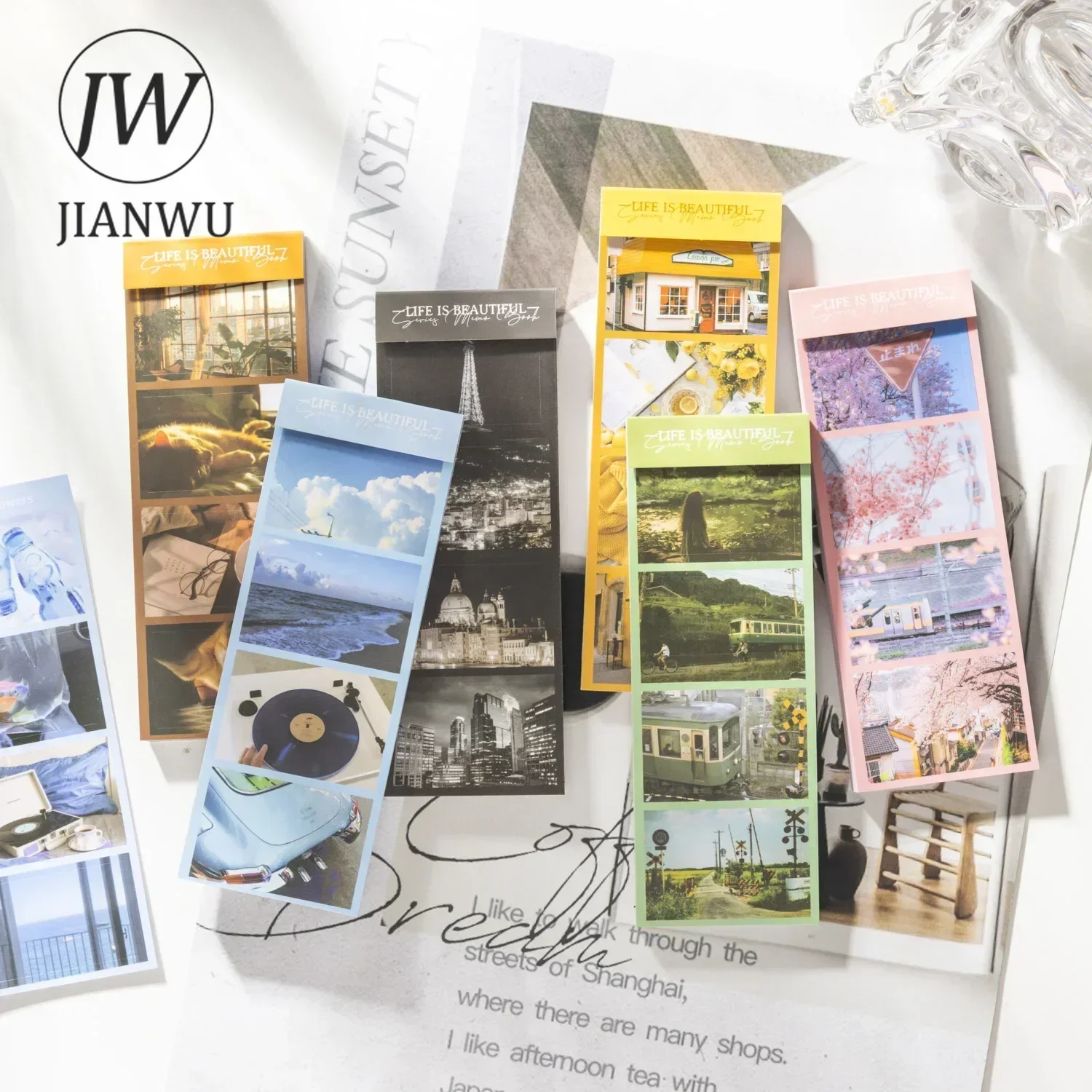 JIANWU Life Is Small and Beautiful Series Vintage Landscaping Material Collage Sticker Book Creative DIY Journal Stationery