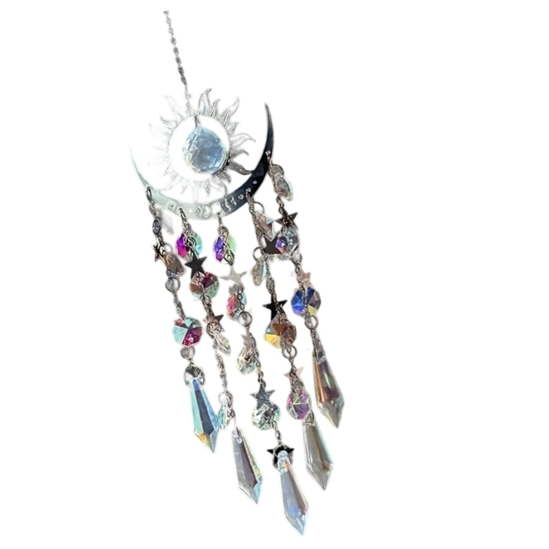  Handmade Moon Wind Chimes Garden Decorative Ornaments for Window Yard Hanging
