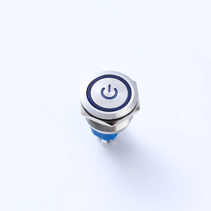 ELEWIND 30 مللي متر رمز الطاقة المسطحة زر معدني مع زر الضوء مفتاح القفل الذاتي تعديل السيارة #6