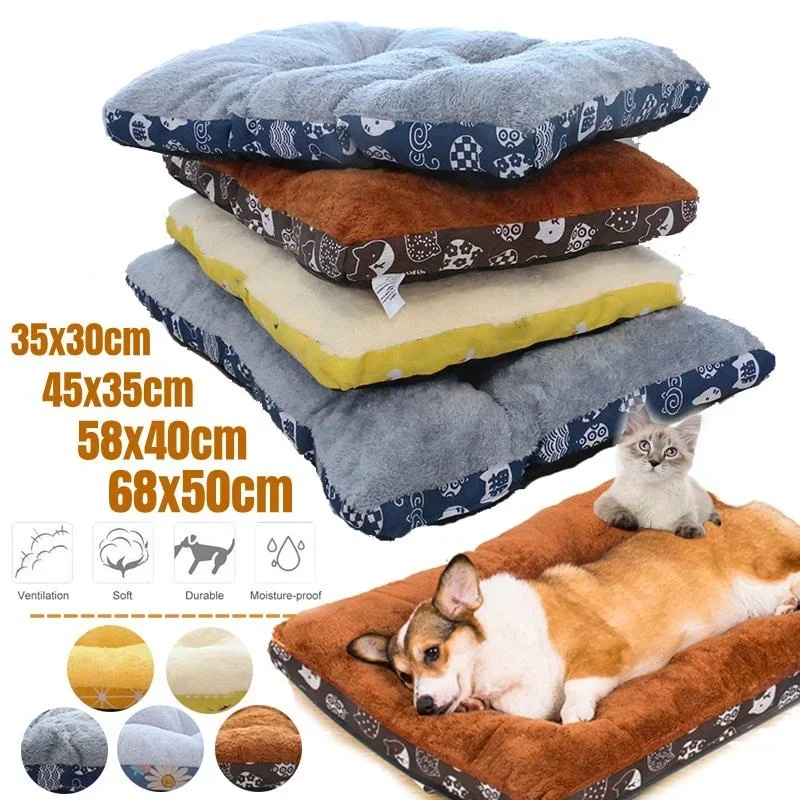 Pet Blanket Pad Thickened Pet Fleece Bed Mat For Puppy Dog Cat Sofa Cushion Keep Warm Cats Sleeping Cover Home Rug