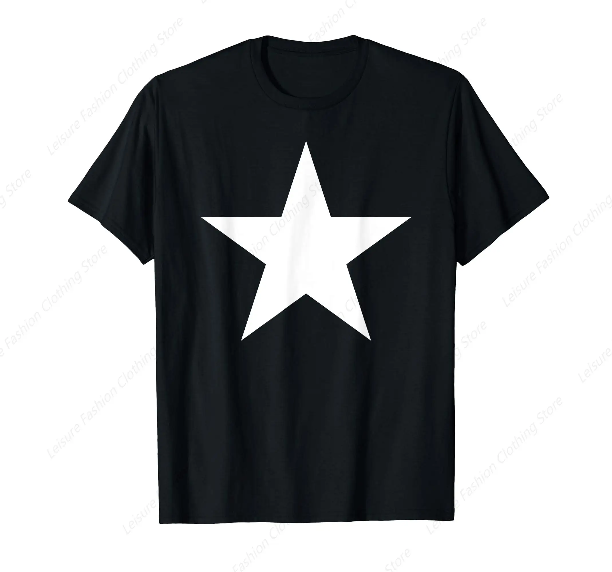 Big Blue Star White Star Yellow Star T-shirt Summer Men Women's Cotton Tee Unisex Clothing