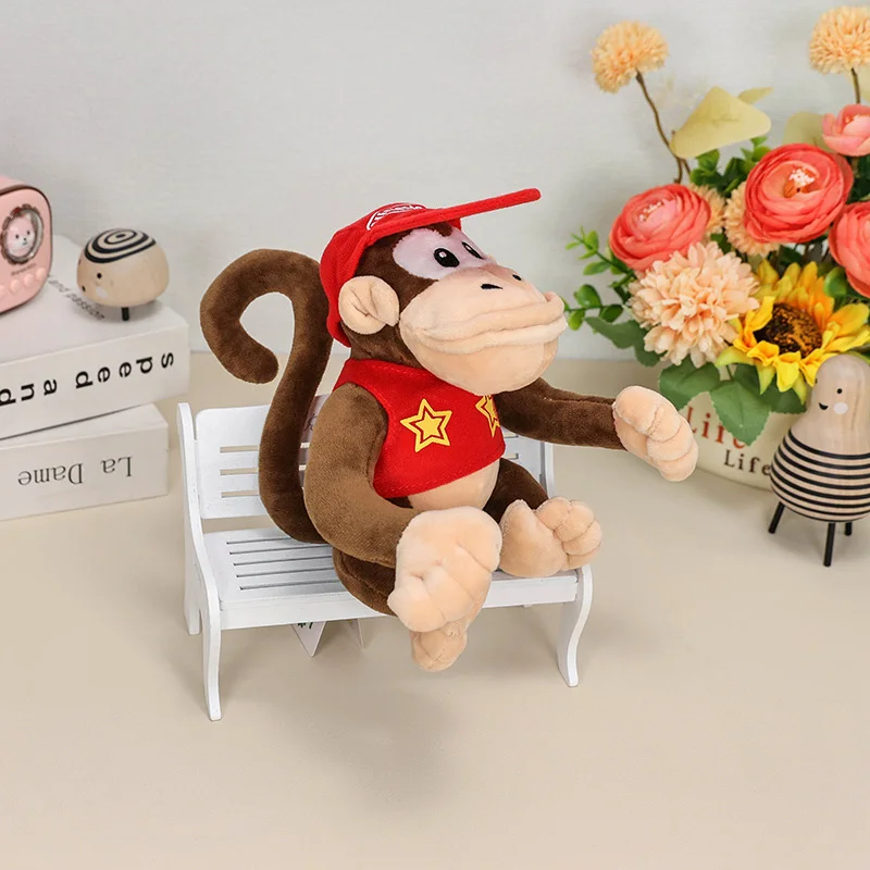 19-22cm juego de Super Bro Diddy Kong Peluche estatuilla de juguete lindo Diddy Kong cola larga Peluche Animal Peluche regalo de cumpleaños para niños