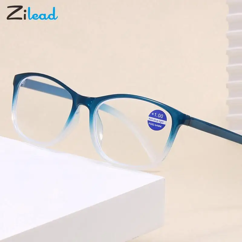 Zilead ulight משקפי קריאה אור אנטי כחול בהיר גברים שיפוע נשים מסגרת משקפיים presboopic משקפיים hd לקרוא eyewear עבור קשישים