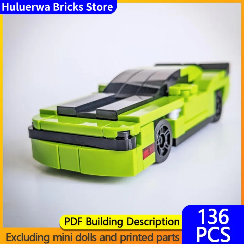 

Speed Racing Car Model MOC Building Bricks Challenger SRT American Muscle Car Modular Technology Gifts Holiday Assemble Toy Suit
