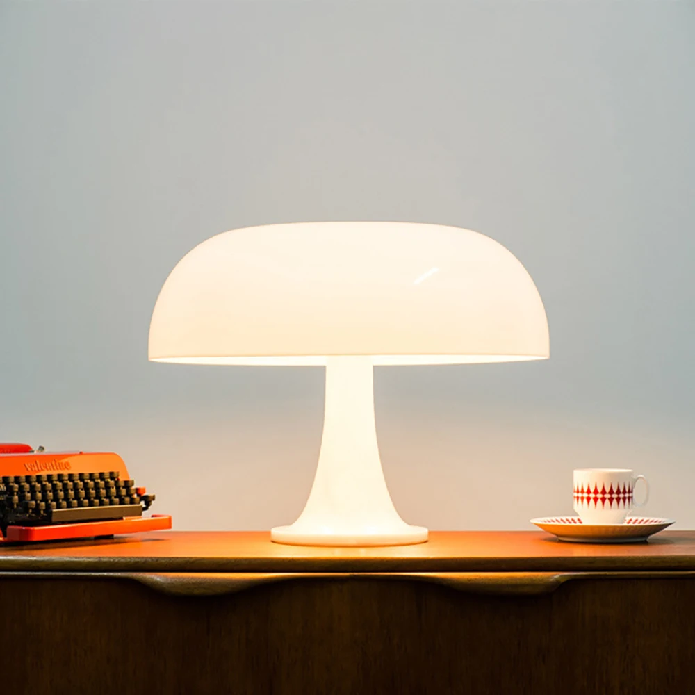 Mushroom table lamp minimalist modern bedroom bedside lamp Danish designer orange decorative table lamp