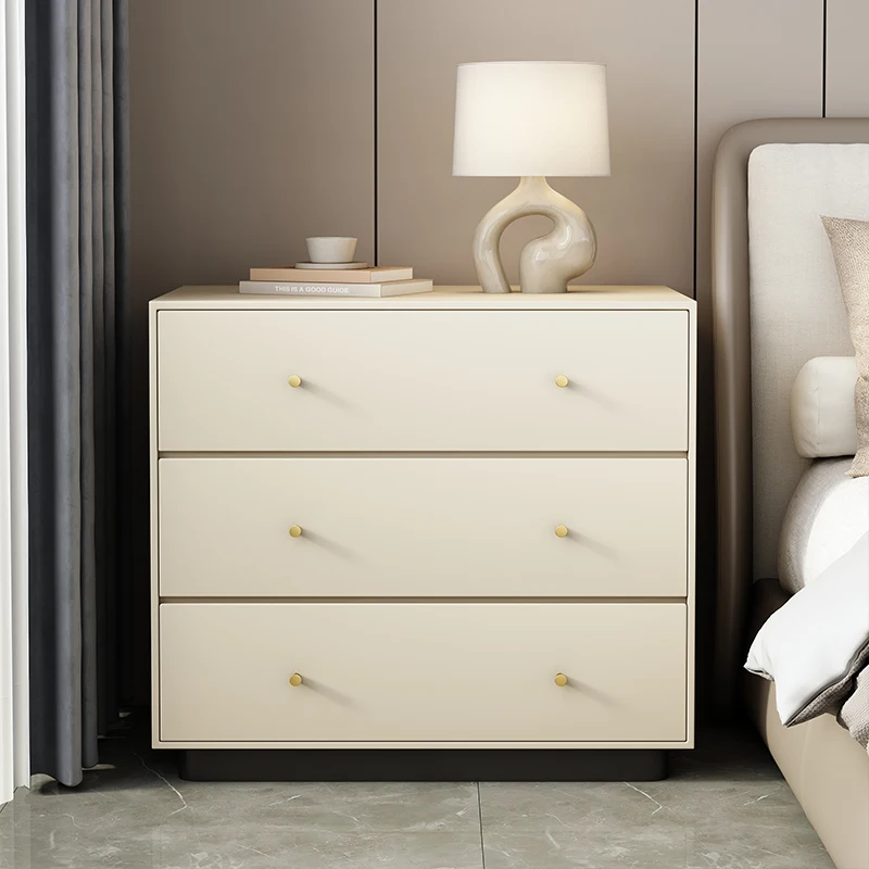 

All solid wood three-bucket cabinet, modern simple Italian-style large bedside table, high-end light luxury floor-to-ceiling new
