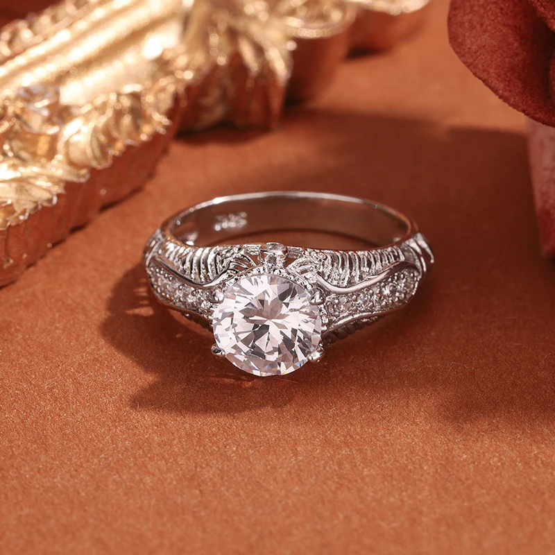 

Сверкающее кольцо с кубическим цирконием для женщин, марка 925, элегантный ажурный идеальный подарок для вечеринки, годовщины, дня рождения, ювелирные изделия, подарок