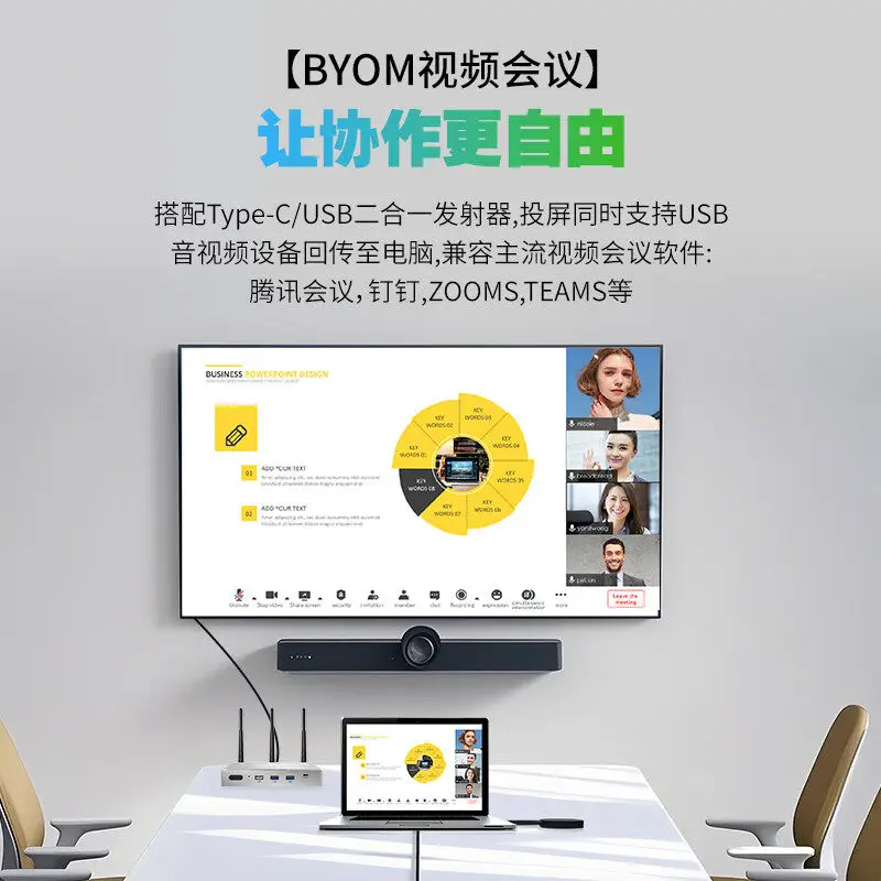 L9 conference room classroom mobile phone computer 4K ultra-clear nine-screen wireless screen projector