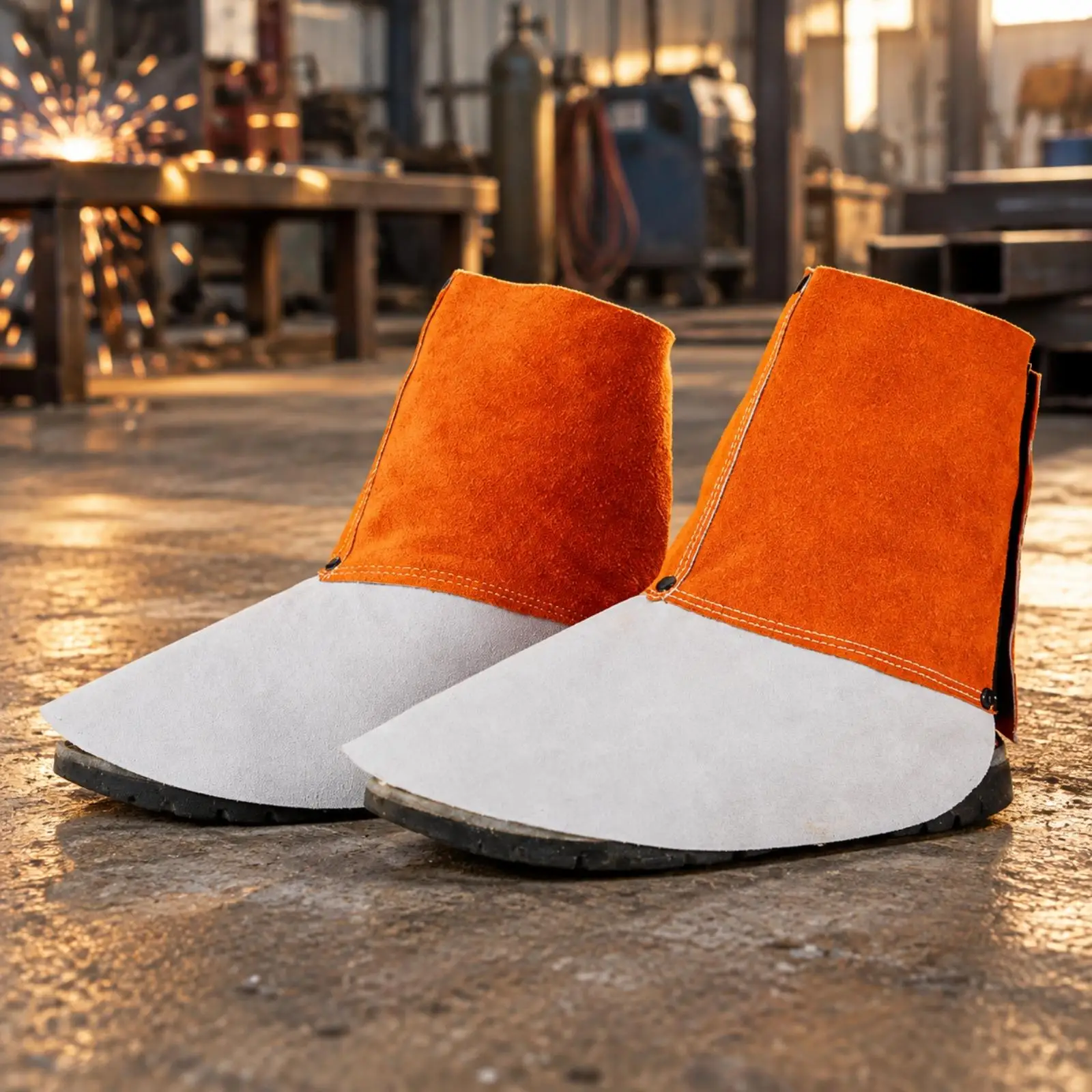 Spark Proof Welding Leg Guard Leather Work Shoe Protector for Welder Safety Boots Metalworking Shield