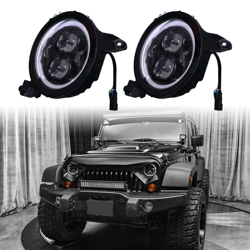 

Car Accessories 4X4 Front 9'' Led Head Light Lamp For Jeep Wrangler JL 7Inch Led Headlight Drl Turn Signal With Bracket