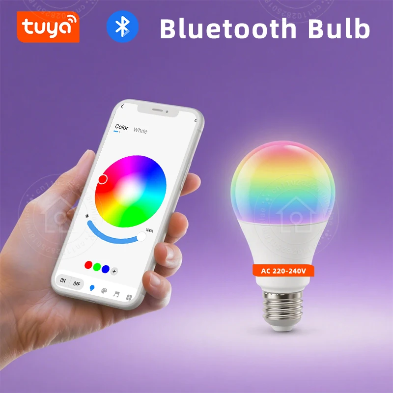 

Tuya Led Bulb E27 220-240V Lights Dimable Bluetooth RGB Lamp Smart Life APP Control for Bedroom Room Decoration Party Lights