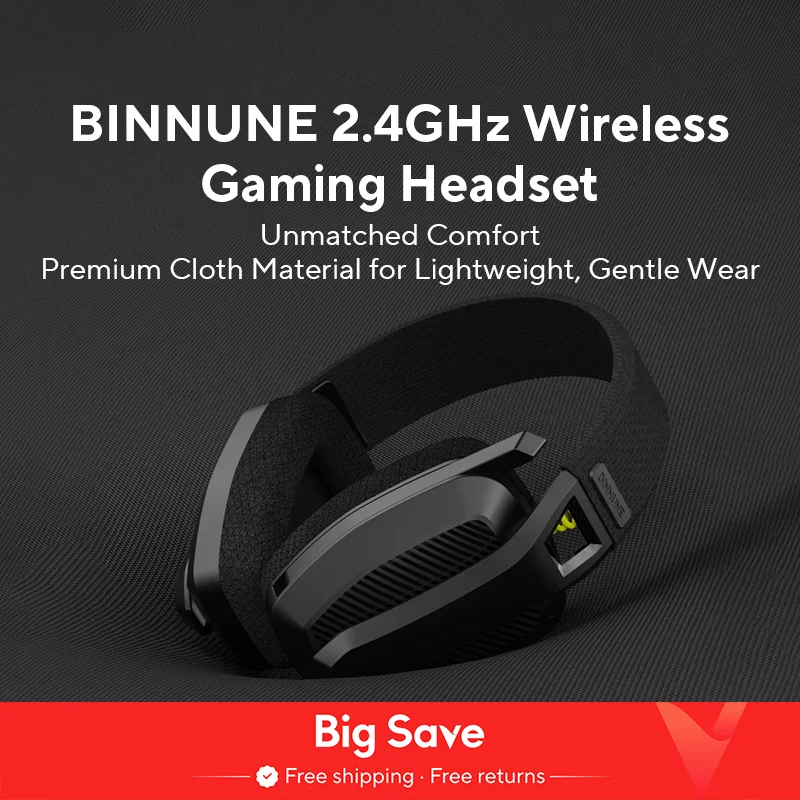 BINNUNE Fone de ouvido para jogos sem fio de 2,4 GHz com microfone para PS5 PS4 PC Mac Playstation Bluetooth Gaming Headset com microfone