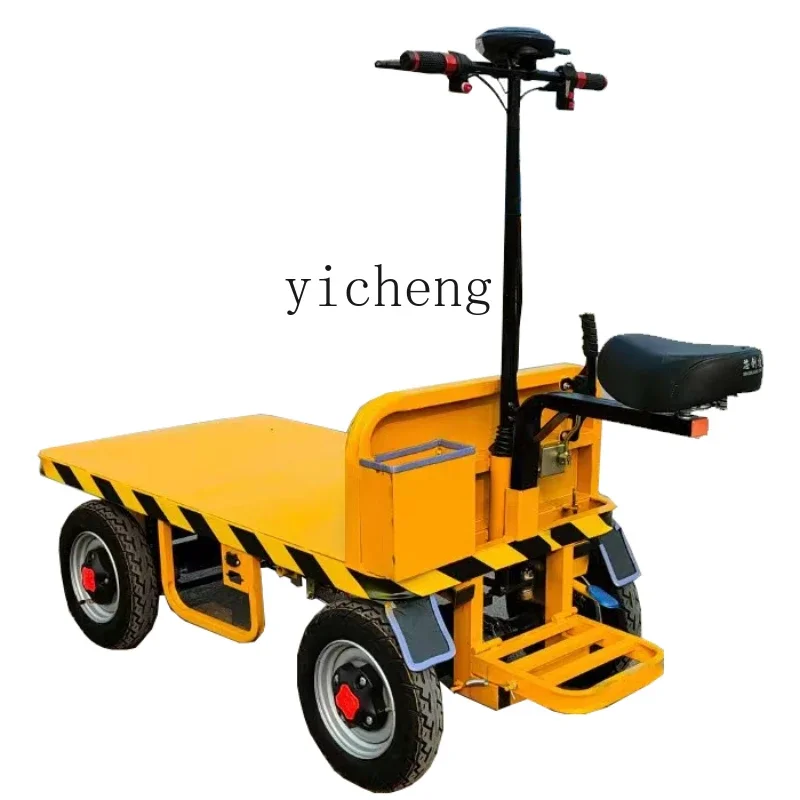 ZC electric four-wheel flatbed truck pulling trolley high-power farm warehouse truck