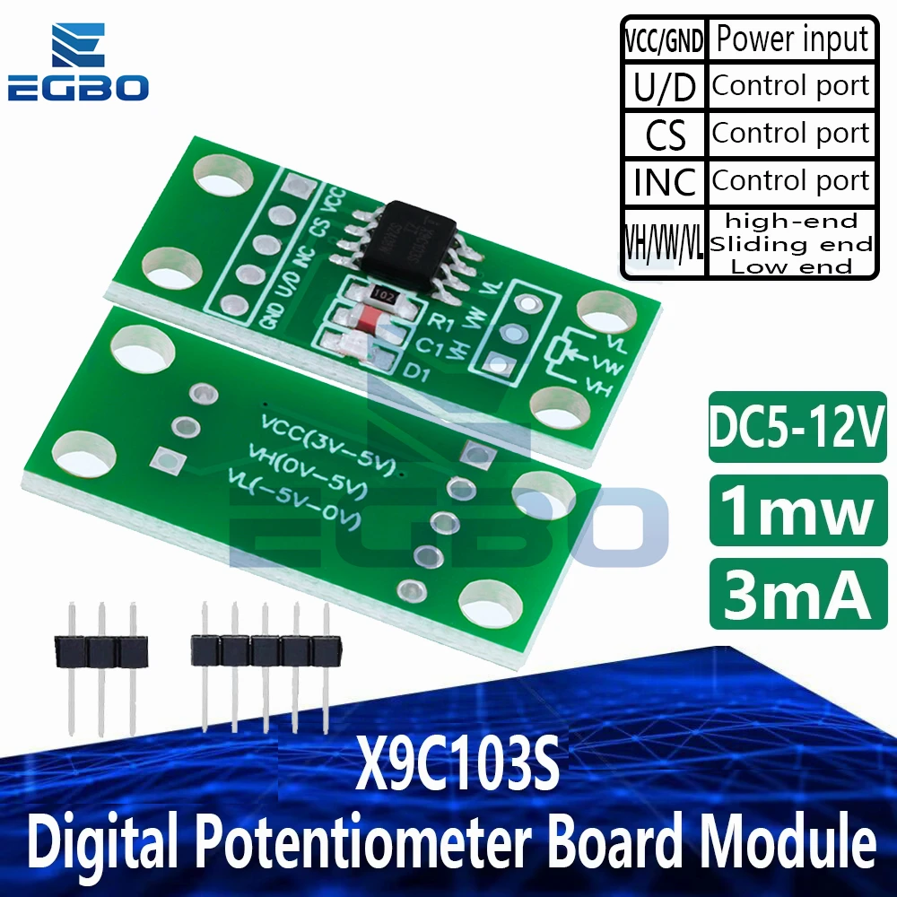 1PCS EGBO X9C103S Digital Potentiometer Board Module DC3V-5V for Arduino