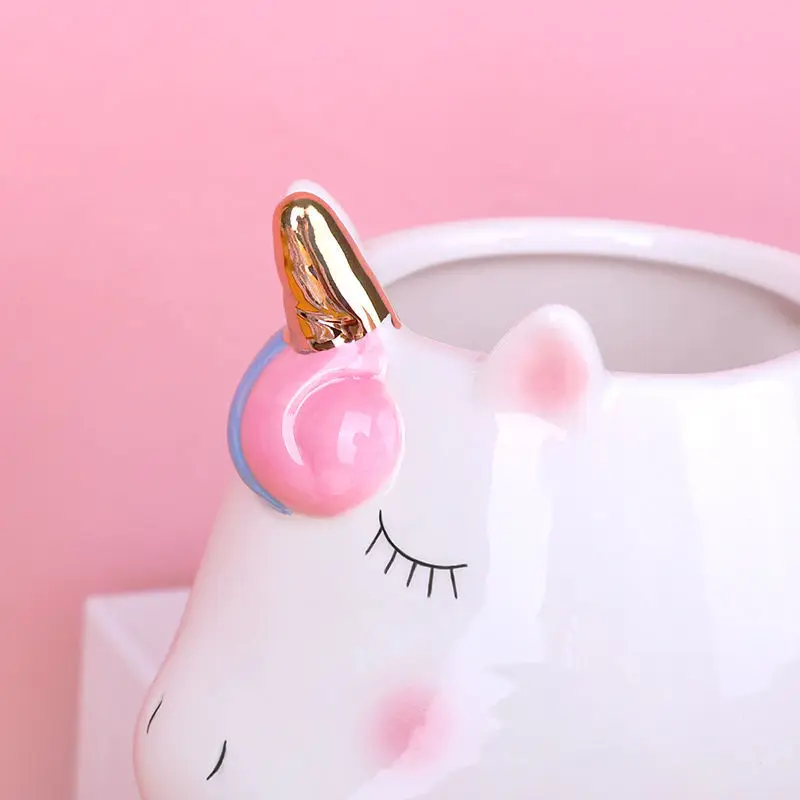 Fashionable Mugs Unicorn Cute Creative Ceramic Mug Milk Coffee Breakfast Cup Creative Handdrawn 300ml Capacity