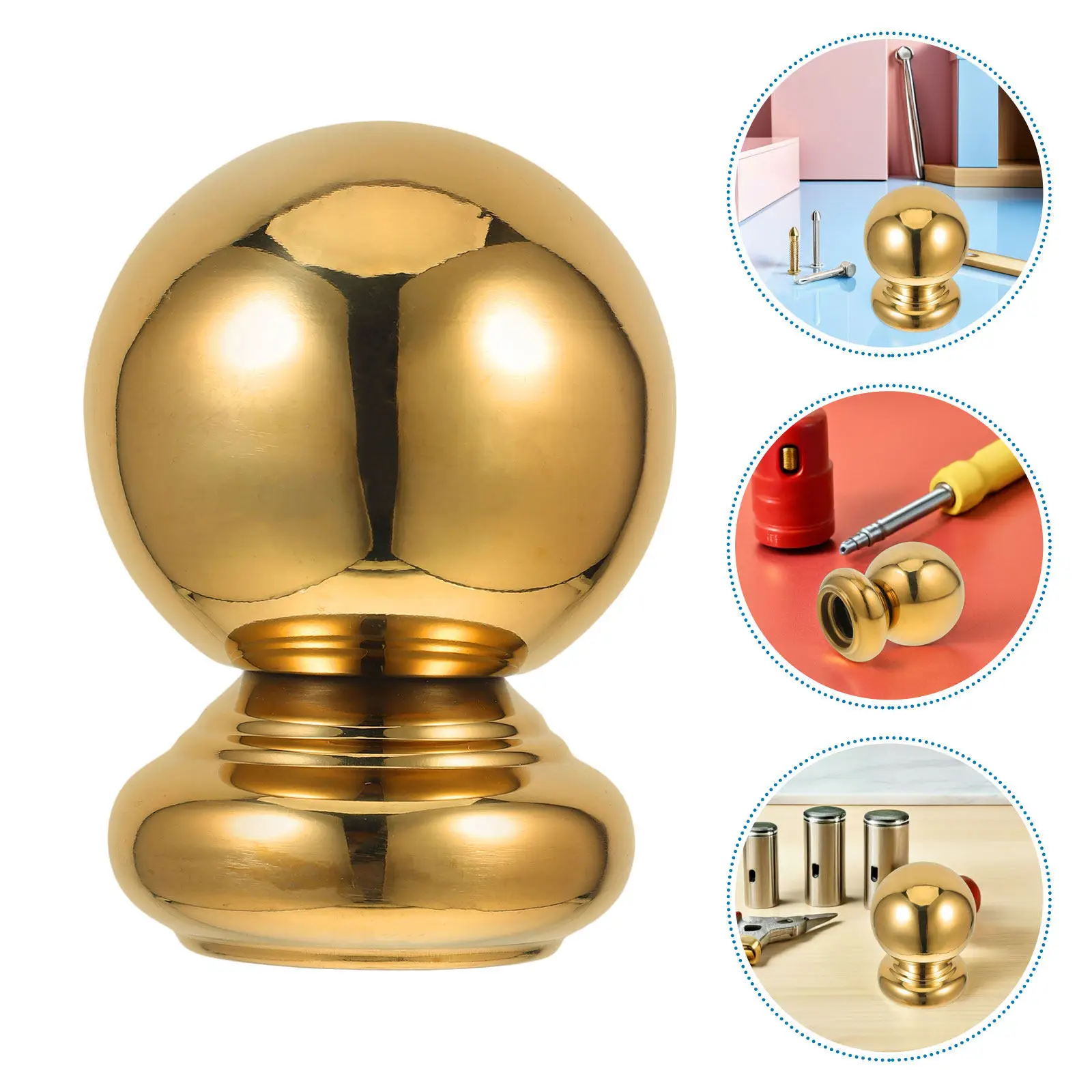 2Pcs Sleek Stainless Steel Staircase Handrail Balls Decorative Finials for Balusters Indoor Railings Stair Railing Post Caps