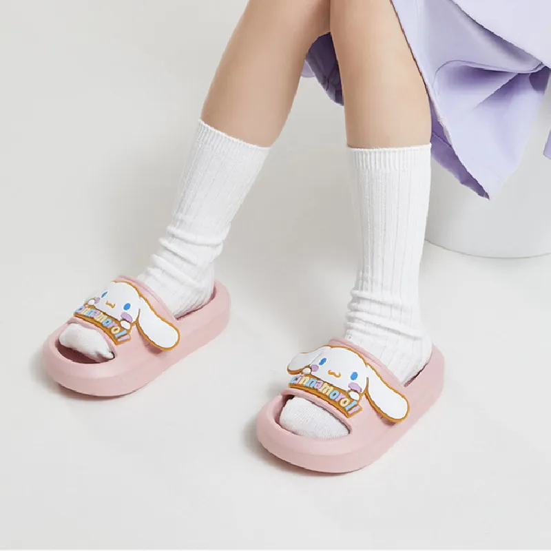 

Cartoon Sanrio Anime Cinnamoroll Sandals Summer Cute Home Parent-Child Soft Elastic Thick-Soled Slippers Kawaii Anti-Skid Shoes