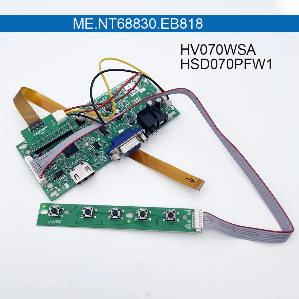 

ME.NT68830.EB818 LCD driver board kit for HV070WSA HSD070PFW1 HDMl vga signal input DC12V